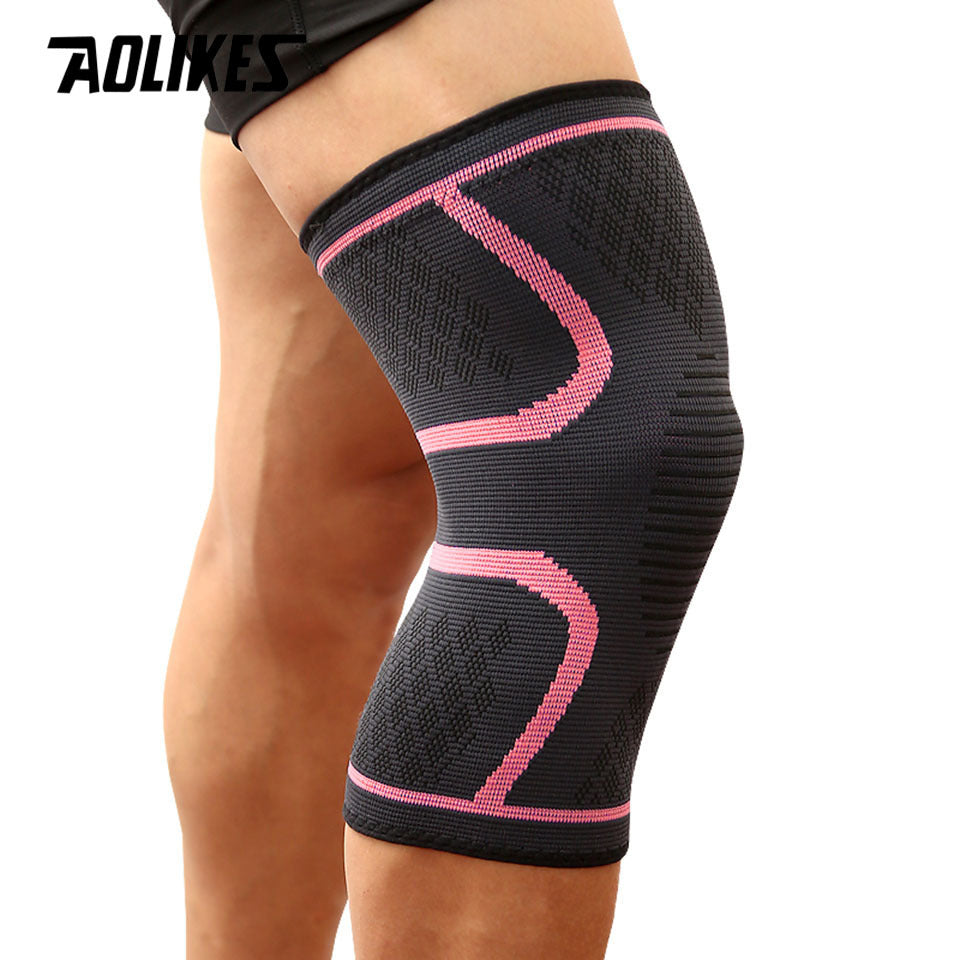 1pc AOLIKES Compression Knee Sleeve - Breathable, Non-Slip, Ideal for Running, Volleyball, Basketball, Yoga, Tennis, Football and more - Durable Polyamide & Nylon, Fitness Enthusiasts, Athletes, Fitness Accessory, Sports Gear