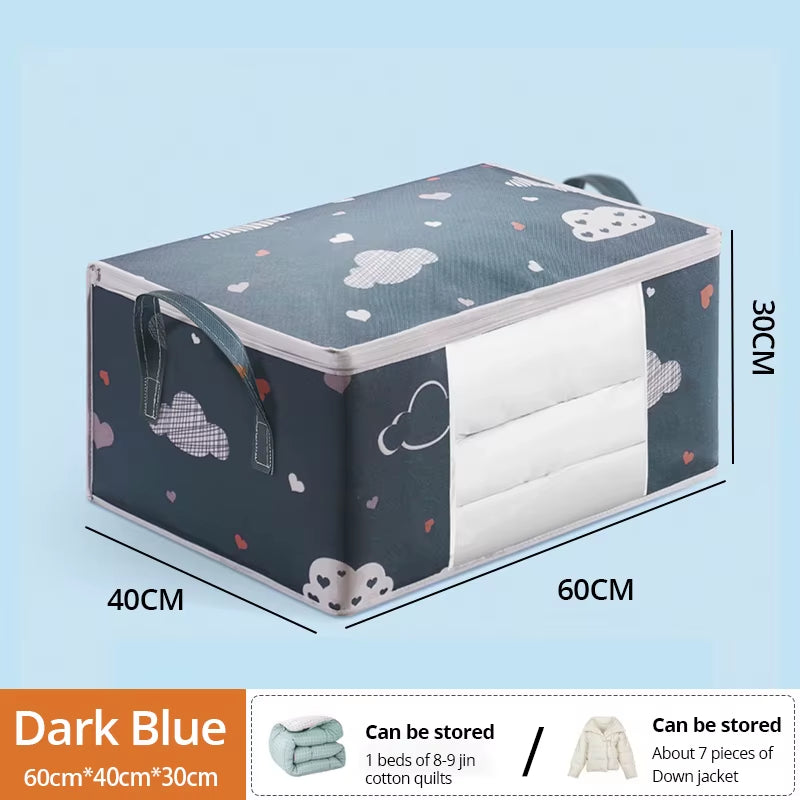 1Pc Large Capacity Clothes Storage Bag Organizer with Reinforced Handle for Blankets Bedding Foldable with Zipper Storage Bag