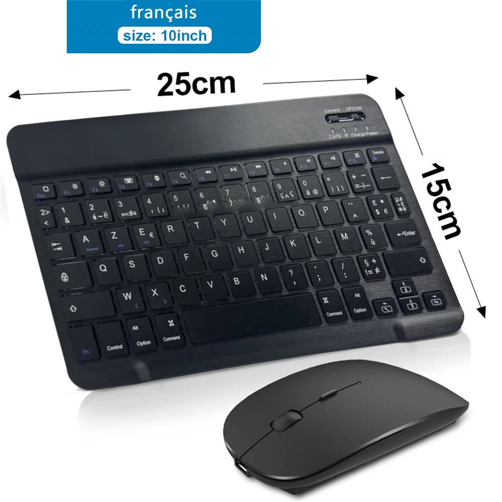 Bluetooth Wireless Keyboard Mouse for IOS Android Windows Tablet for Ipad Air Mini Pro Spanish Korean Portugal Russian Keyboard