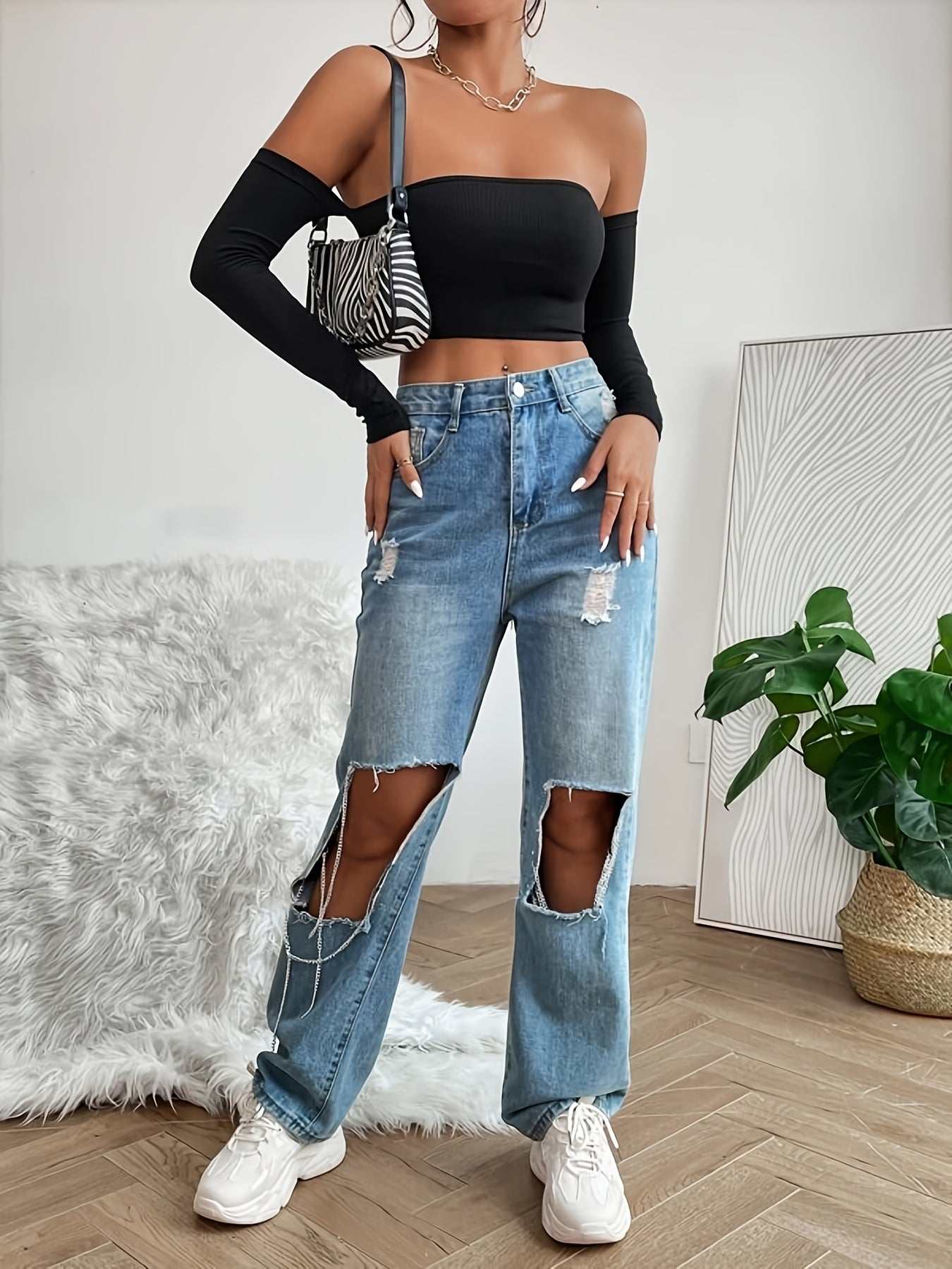 Women's Off-Shoulder Short Crop Top - Slim-Fit Sleeve Stretchy Shirt, Solid Black All-Season Versatile Top for Casual & Formal Outfits, Machine Washable Elegant Women's Fashion Apparel