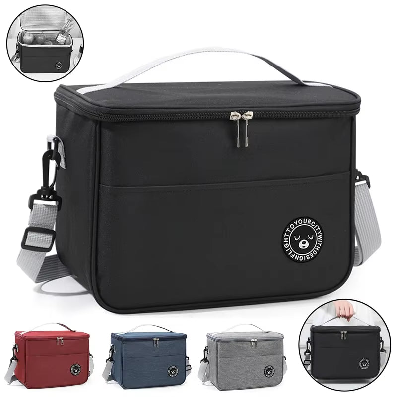Insulated Bag, Lunch Box, Handbag, Square Insulated Bag, Aluminum Foil Thickened Bento Bag, Office Worker, Student Bring Food, L