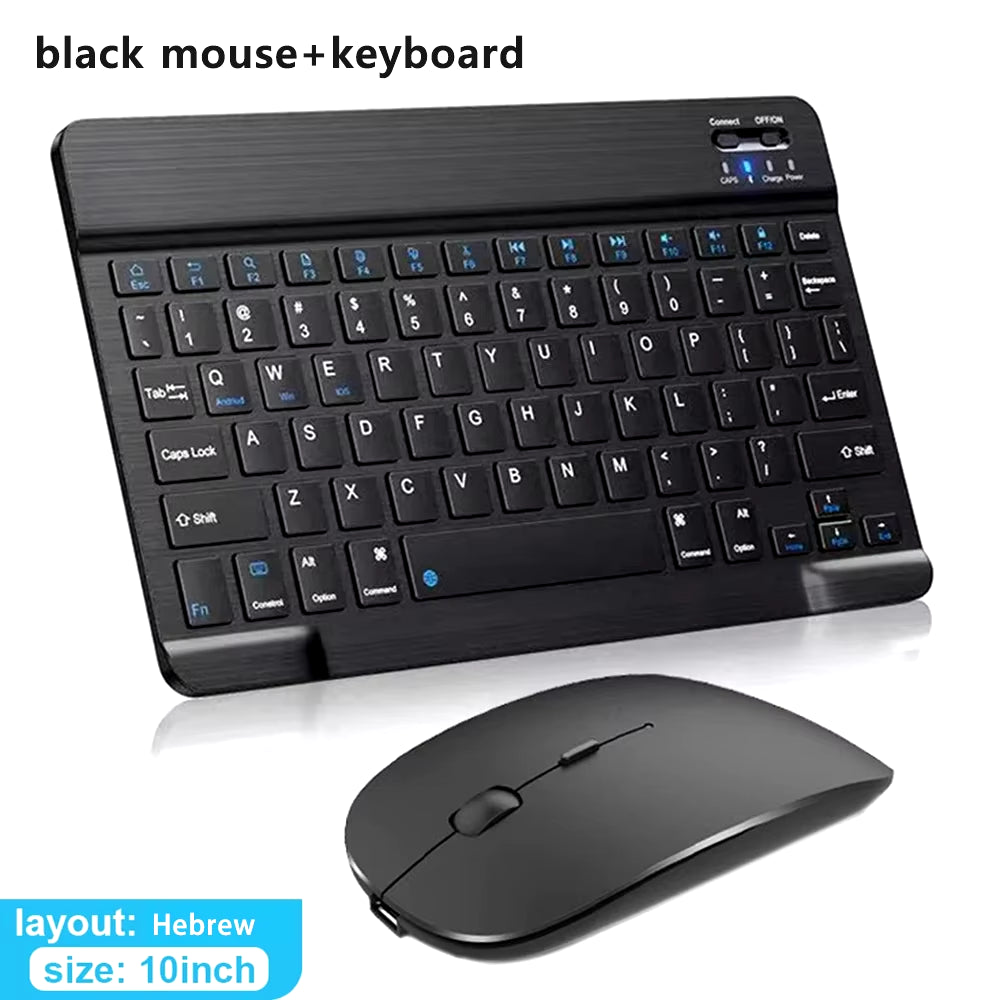 Bluetooth Wireless Keyboard Mouse for IOS Android Windows Tablet for Ipad Air Mini Pro Spanish Korean Portugal Russian Keyboard