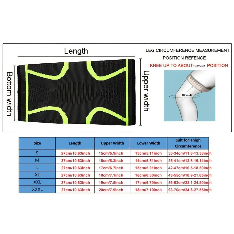 1pc AOLIKES Compression Knee Sleeve - Breathable, Non-Slip, Ideal for Running, Volleyball, Basketball, Yoga, Tennis, Football and more - Durable Polyamide & Nylon, Fitness Enthusiasts, Athletes, Fitness Accessory, Sports Gear