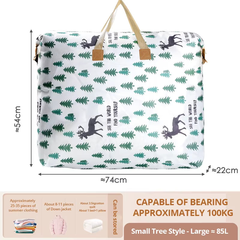 1Pc Large Capacity Clothes Storage Bag Organizer with Reinforced Handle for Blankets Bedding Foldable with Zipper Storage Bag