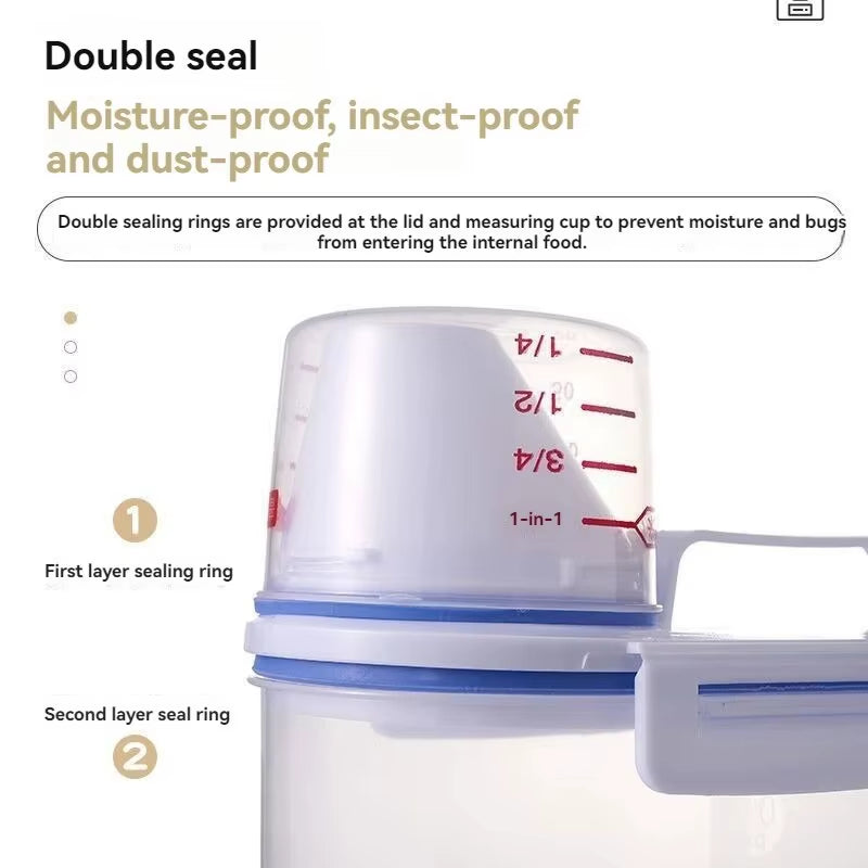 Moisture-Proof Grain Jar Rice Jar Grain Storage Box Pet Food Bucket Storage Jar Sealed Bucket Filled Rice Bucket