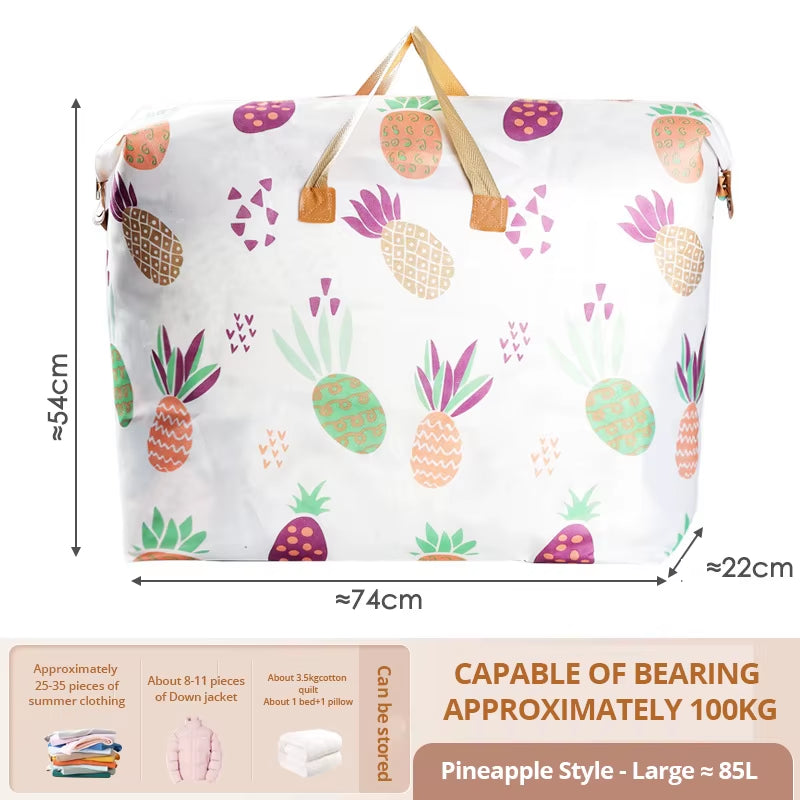 1Pc Large Capacity Clothes Storage Bag Organizer with Reinforced Handle for Blankets Bedding Foldable with Zipper Storage Bag