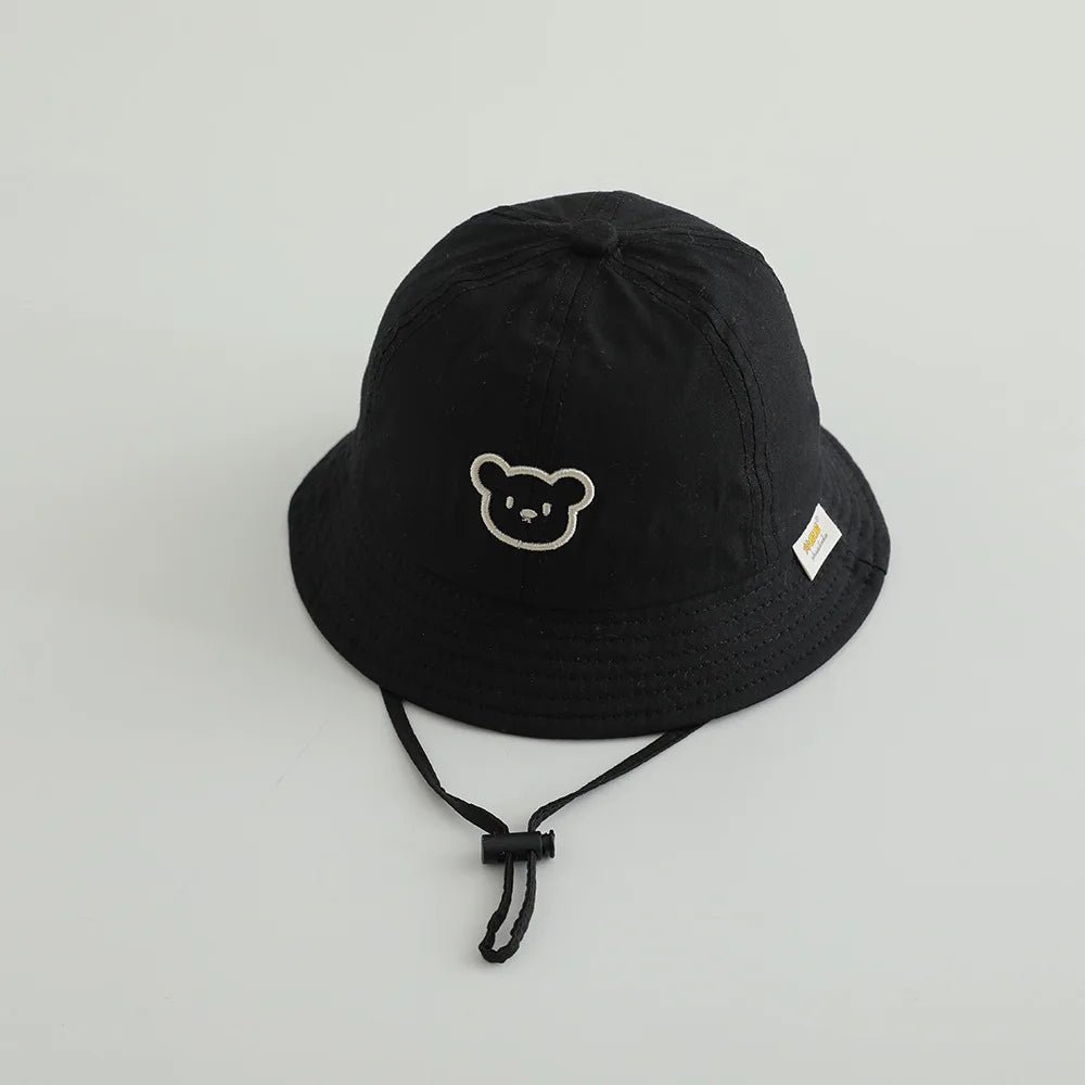 Cute Bear Baby Bucket Hats Korean Boy Girl Summer Uv Protection Fisherman Caps Kids Outdoor Sunshade Panama Basin Caps