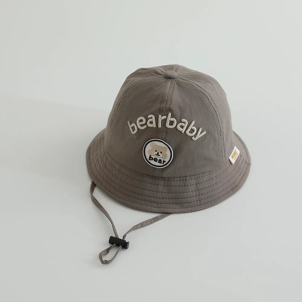Cute Bear Baby Bucket Hats Korean Boy Girl Summer Uv Protection Fisherman Caps Kids Outdoor Sunshade Panama Basin Caps