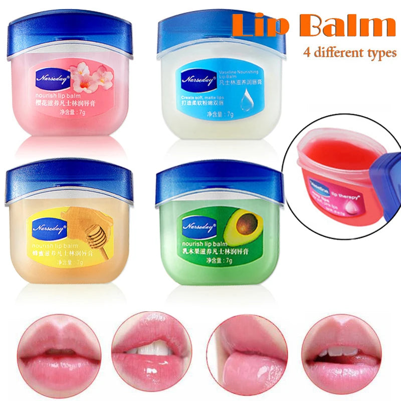 Lip Balm Fade Lip Line Lip Gloss Set Natural Plant Anti-Crack Lip Care Oil Jelly Lip Balm Repair Moisturizing Lipstick Cosmetics