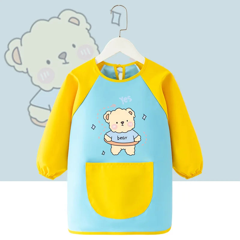 Baby Bib Painting Bib Waterproof Girl Painting Protective Clothing Boy Kitchen Kindergarten Eating Baby Gown