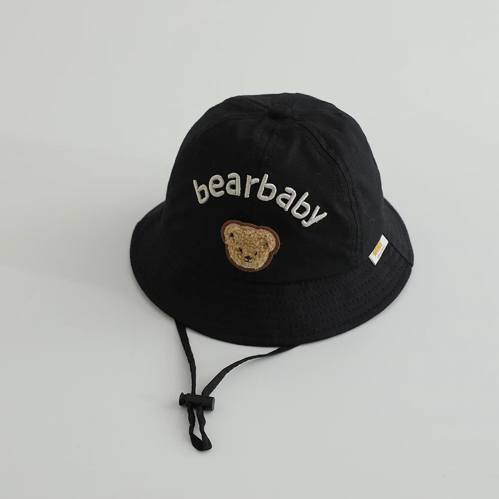 Cute Bear Baby Bucket Hats Korean Boy Girl Summer Uv Protection Fisherman Caps Kids Outdoor Sunshade Panama Basin Caps