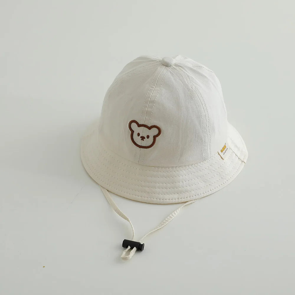 Cute Bear Baby Bucket Hats Korean Boy Girl Summer Uv Protection Fisherman Caps Kids Outdoor Sunshade Panama Basin Caps