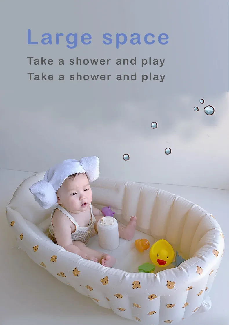 Baby portable shower basin, baby shower basin, household use, children can sit and lie down, foldable bathtub, inflatable bath b