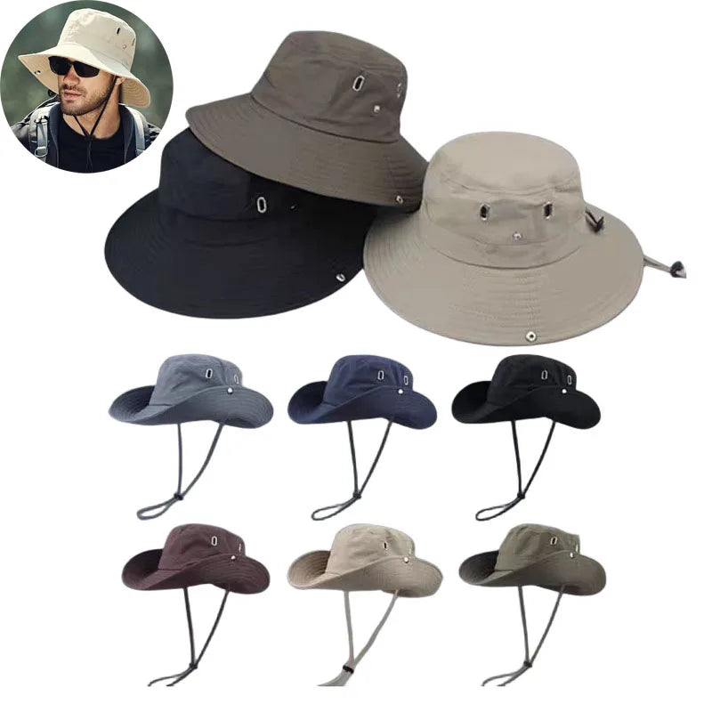 Summer Sun Hats UV Protection Outdoor Hunting Fishing Cap for Men Women Hiking Camping Visor Bucket Hat Neck Flap Fisherman Hat