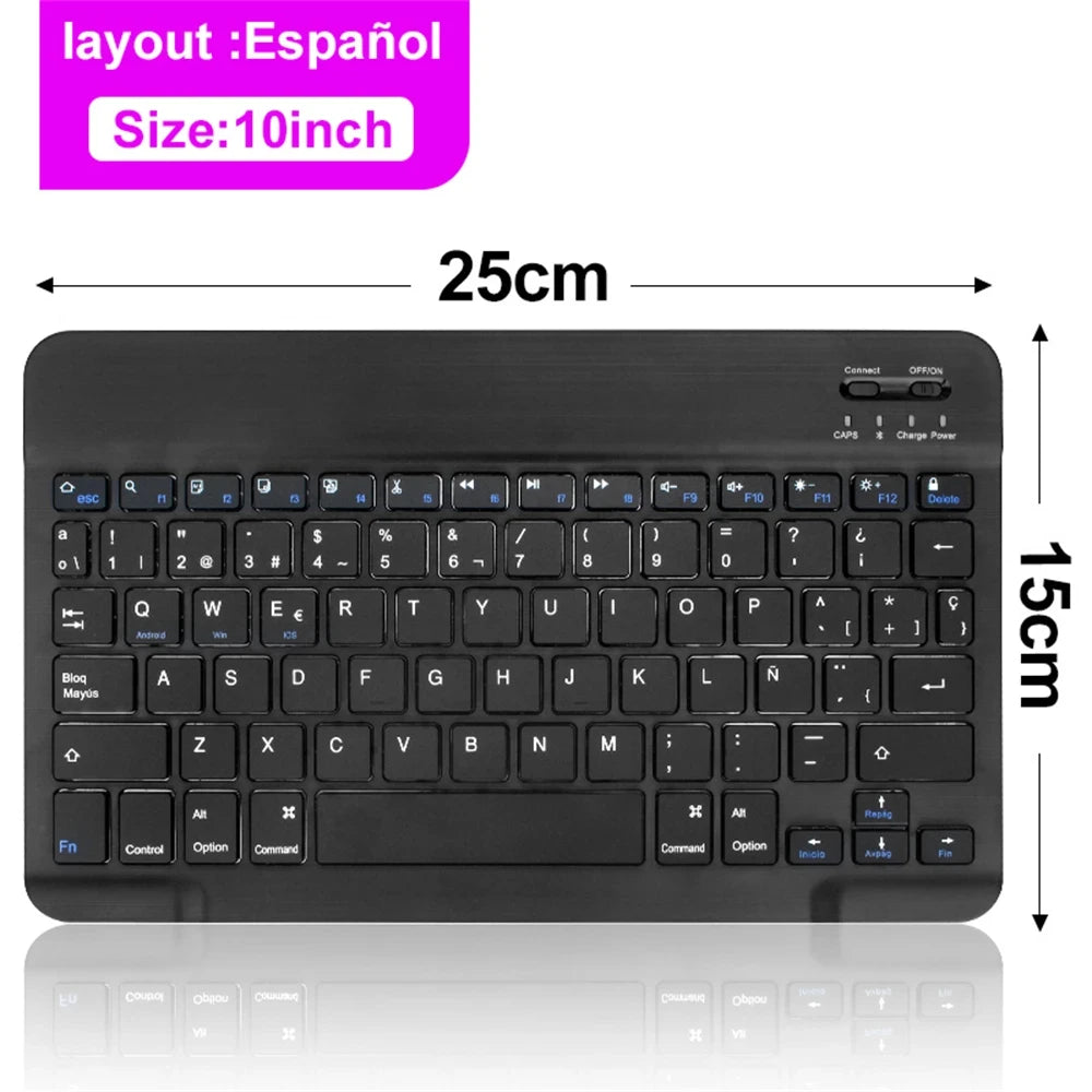 Bluetooth Wireless Keyboard Mouse for IOS Android Windows Tablet for Ipad Air Mini Pro Spanish Korean Portugal Russian Keyboard