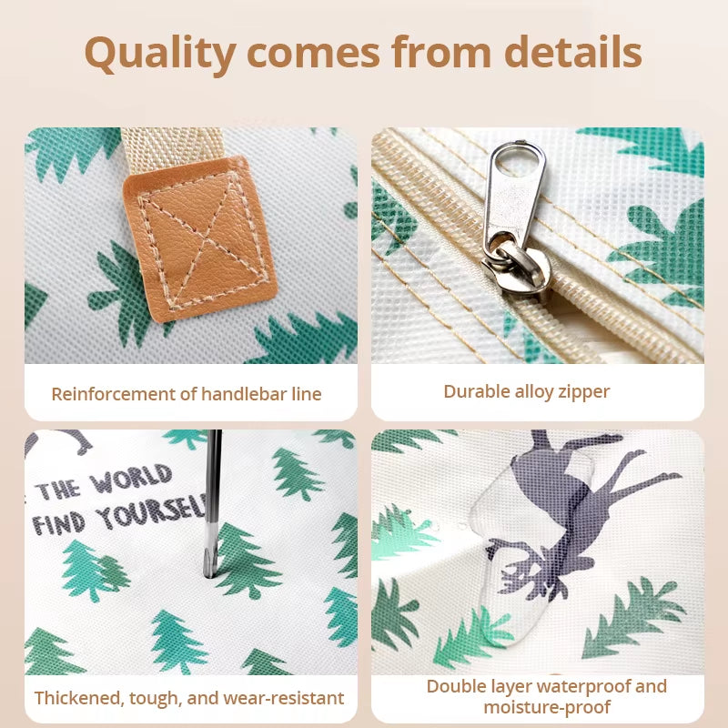 1Pc Large Capacity Clothes Storage Bag Organizer with Reinforced Handle for Blankets Bedding Foldable with Zipper Storage Bag