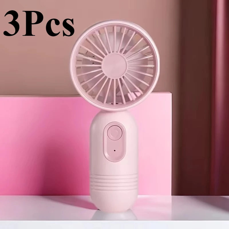 USB Mini Rechargeable Portable Fan with 3 Speeds, Handheld Fan for Gift Choice, Perfect for Office, Outdoor, Travel, Camping