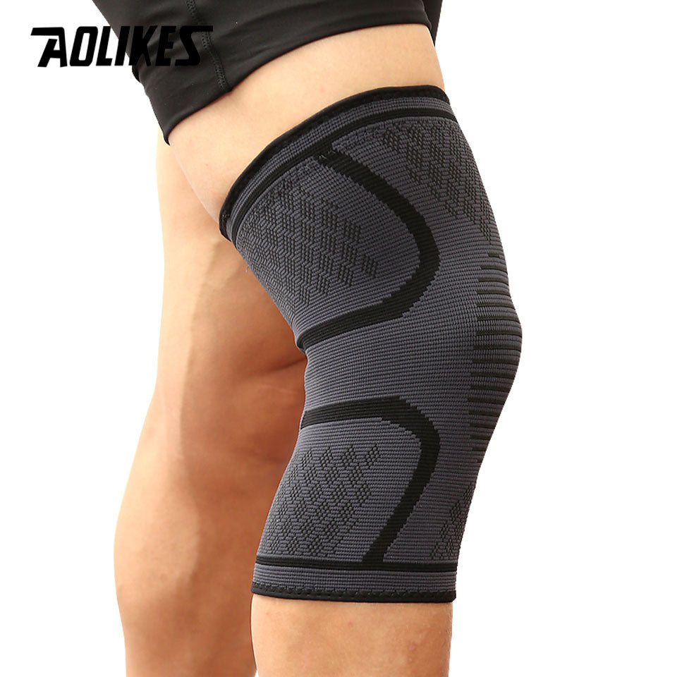 1pc AOLIKES Compression Knee Sleeve - Breathable, Non-Slip, Ideal for Running, Volleyball, Basketball, Yoga, Tennis, Football and more - Durable Polyamide & Nylon, Fitness Enthusiasts, Athletes, Fitness Accessory, Sports Gear