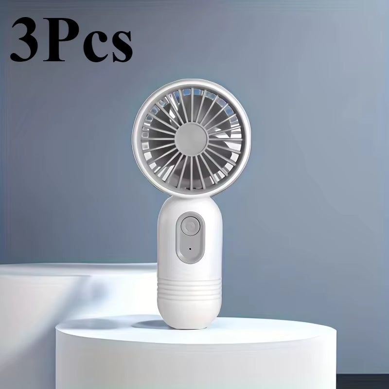 USB Mini Rechargeable Portable Fan with 3 Speeds, Handheld Fan for Gift Choice, Perfect for Office, Outdoor, Travel, Camping