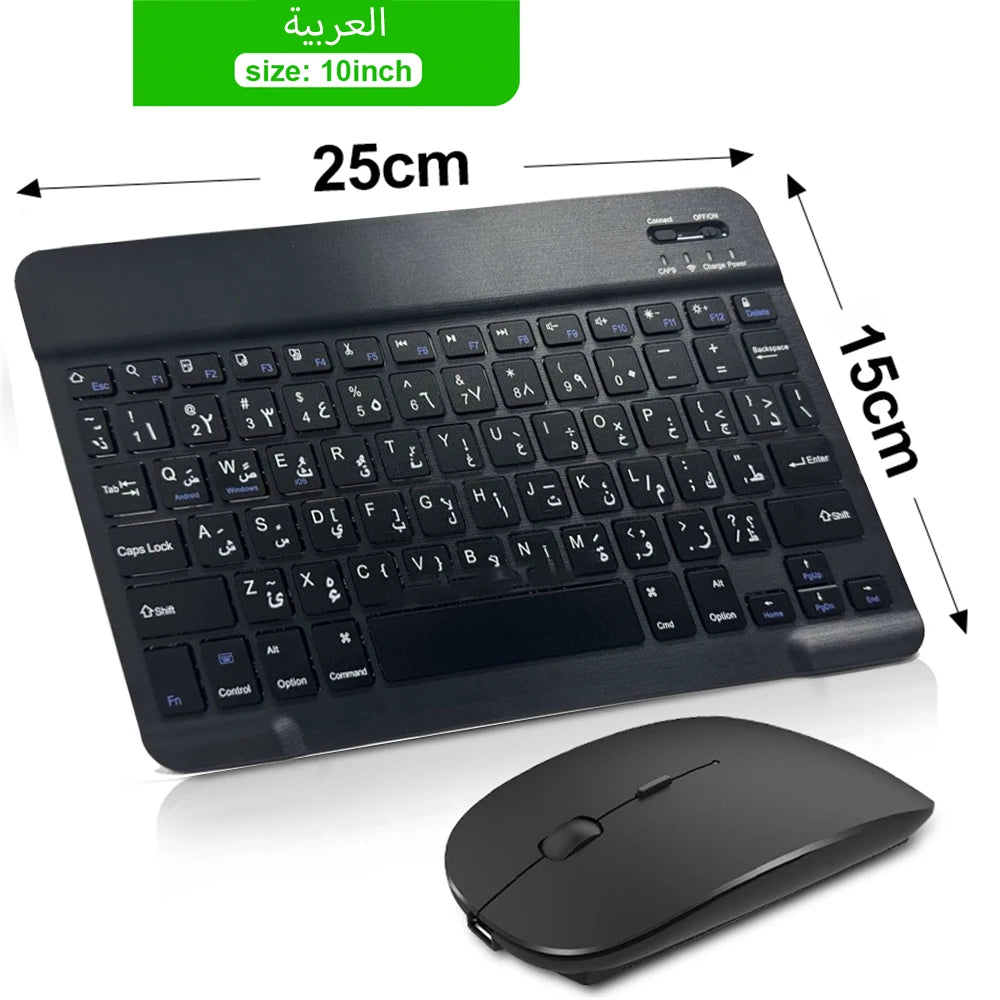 Bluetooth Wireless Keyboard Mouse for IOS Android Windows Tablet for Ipad Air Mini Pro Spanish Korean Portugal Russian Keyboard