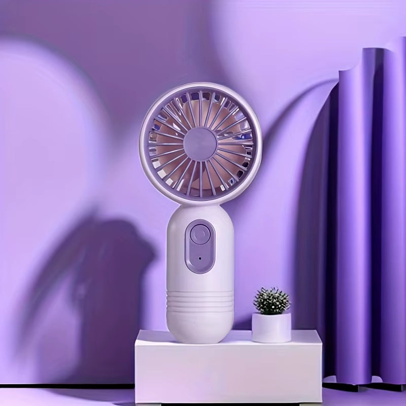 USB Mini Rechargeable Portable Fan with 3 Speeds, Handheld Fan for Gift Choice, Perfect for Office, Outdoor, Travel, Camping