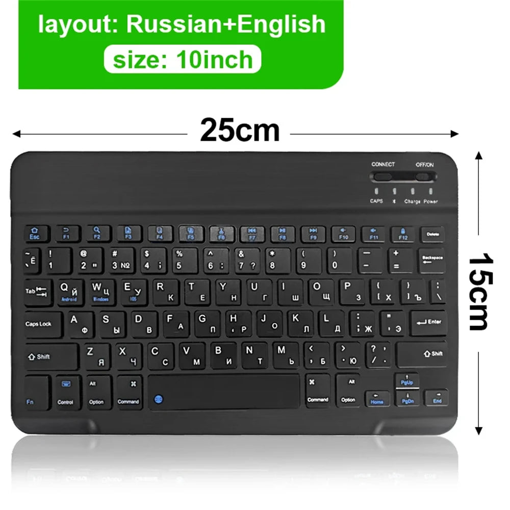 Bluetooth Wireless Keyboard Mouse for IOS Android Windows Tablet for Ipad Air Mini Pro Spanish Korean Portugal Russian Keyboard