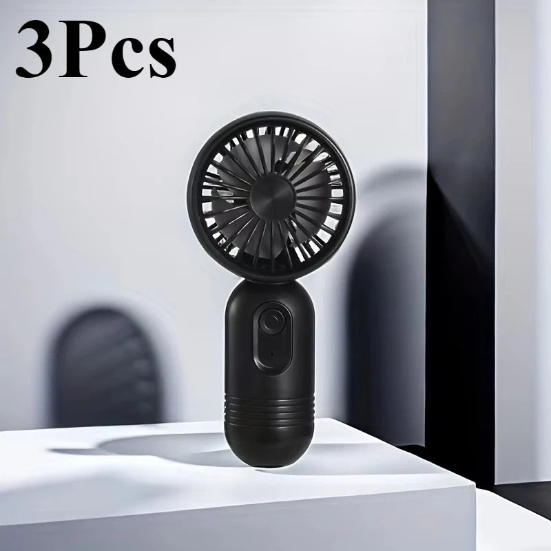 USB Mini Rechargeable Portable Fan with 3 Speeds, Handheld Fan for Gift Choice, Perfect for Office, Outdoor, Travel, Camping