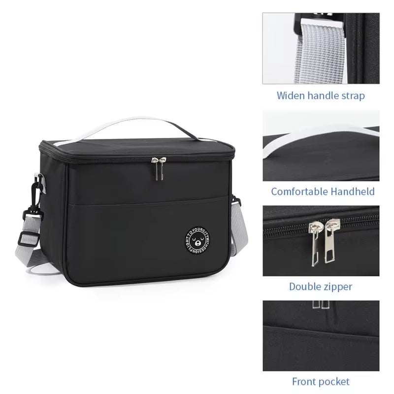 Insulated Bag, Lunch Box, Handbag, Square Insulated Bag, Aluminum Foil Thickened Bento Bag, Office Worker, Student Bring Food, L